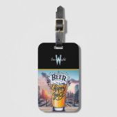 Cityscape Sunset Bier Proost Bagagelabel (Voorkant (verticaal))