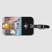 Cityscape Sunset Bier Proost Bagagelabel (Voorkant (horizontaal))