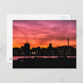 Cityscape Sunset Scene, Montevideo, Uruguay Briefkaart (Voorkant / Achterkant)