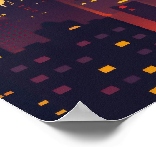 Cityscape Sunset Silhouet Poster (Hoek)