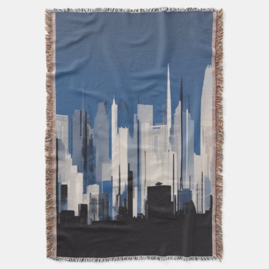 Cityscape Throw Blanket Deken (Voorkant Verticaal)