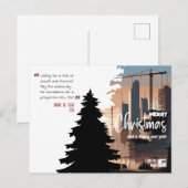 Cityscape & Tree Construction Architecture x-Mas Feestdagenkaart (Voorkant / Achterkant)