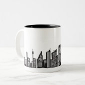 Cityscape Tweekleurige Koffiemok (Voorkant links)