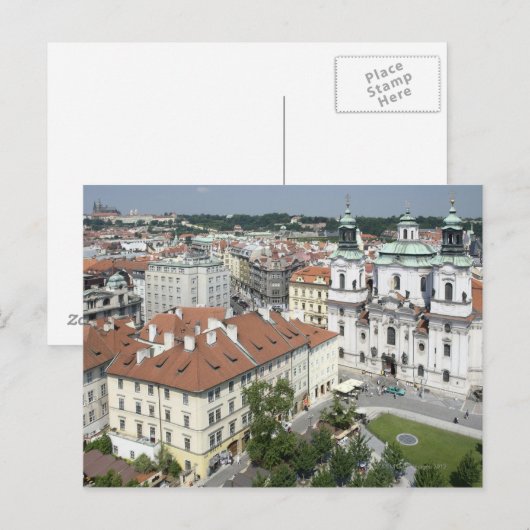 Cityscape uit de geschiedenis van Praag, Tsjechië Briefkaart (Voorkant / Achterkant)