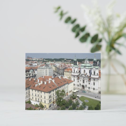 Cityscape uit de geschiedenis van Praag, Tsjechië Briefkaart (Staand voorkant)