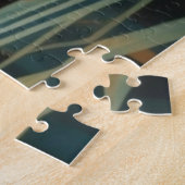 Cityscape Uitzicht gedempte kleuren Art Deco stijl Legpuzzel (Zijkant)