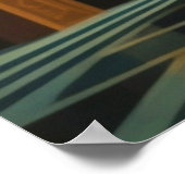 Cityscape Uitzicht gedempte kleuren Art Deco stijl Poster (Hoek)