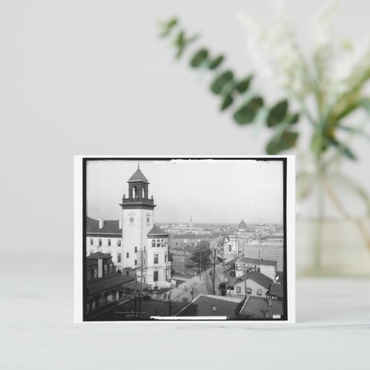 Cityscape Uitzicht van Jacksonville, FL 1904 Vinta Briefkaart (Staand voorkant)