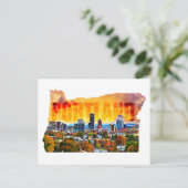 Cityscape van Portland Oregon in het Overzicht van Briefkaart (Staand voorkant)