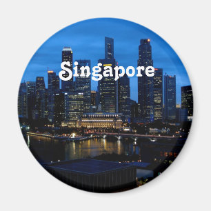 Cityscape van Singapore Magneet