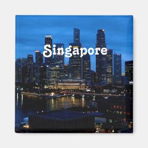 Cityscape van Singapore Magneet