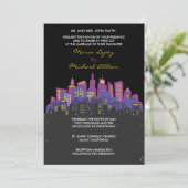 CITYSCAPE Wedding Invitation Invite Kaart (Staand voorkant)