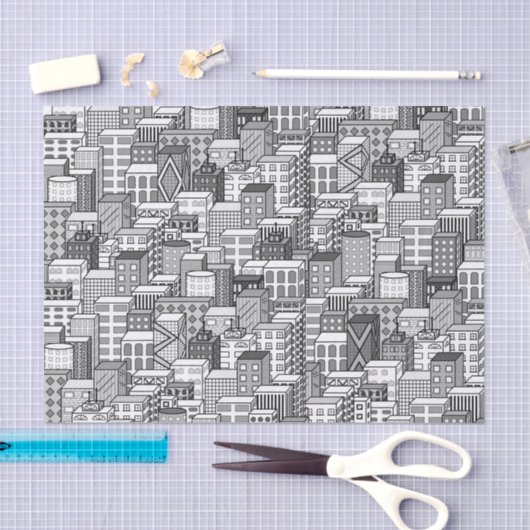 Cityscape & White Vector Tissuepapier (Craft)