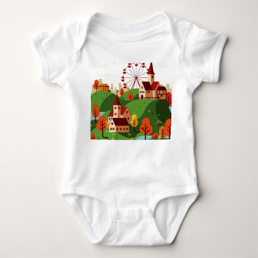 Cityscape with Ferris wheel Romper (Voorkant)