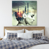 Cityscape Women Canvas Afdruk (Insitu (Slaapkamer))