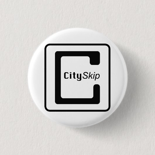 CitySkip Buttonnen Ronde Button 3,2 Cm (Voorkant)