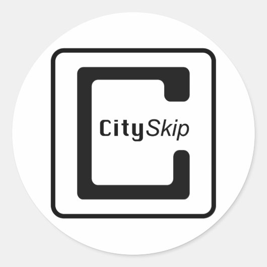 CitySkip Ronde Sticker (Voorkant)