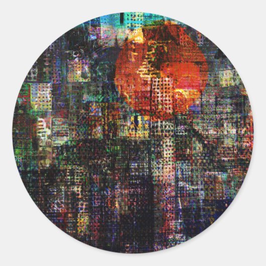 CitySun2 Ronde Sticker (Voorkant)