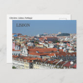 Cityview Briefkaart Lissabon Portugal (Voorkant / Achterkant)