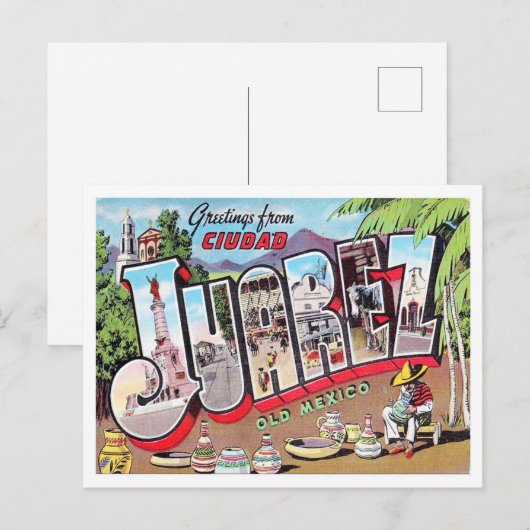 Ciudad Juarez, Mexico  Big Letters Briefkaart (Voorkant / Achterkant)