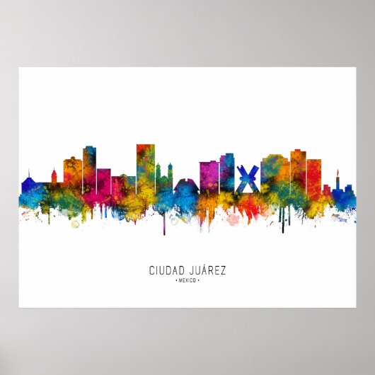 Ciudad Juárez Mexico Skyline Poster (Voorkant)