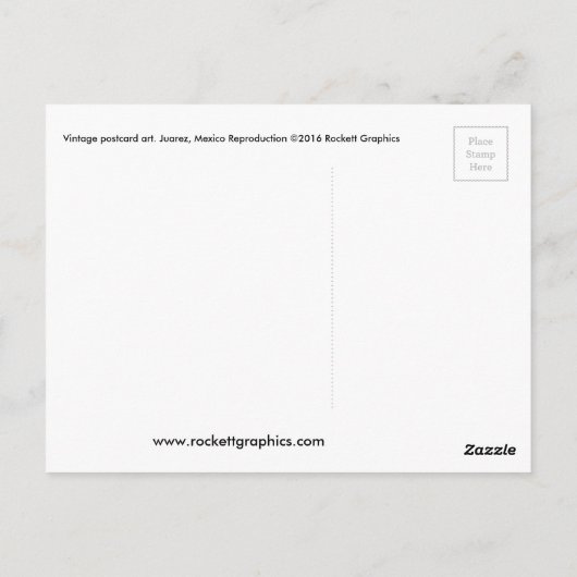 Ciudad Juarez Old Mexico Briefkaart (Achterkant)