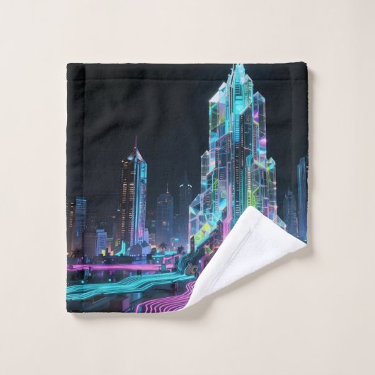 Ciudad Neon Bad Handdoek (Wasdoekje)