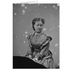 Cival War Era Tin Type Foto van onbekende dame