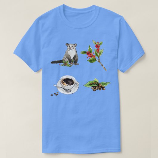 Civet Luwak Coffee Set T-shirt (Design voorkant)