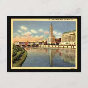 Civic Center, Columbus, Vintage Ohio Briefkaart