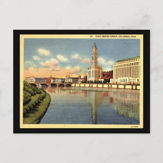 Civic Center, Columbus, Vintage Ohio Briefkaart (Voorkant)