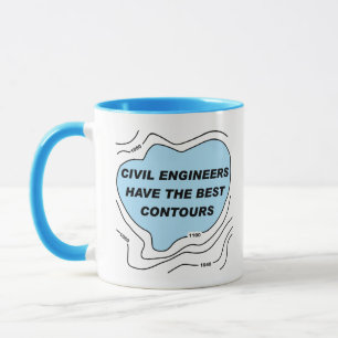 Civiel Ingenieur Blauwe Contouren Mok