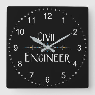 Civiel Ingenieur Decoratie Lijn Vierkante Klok