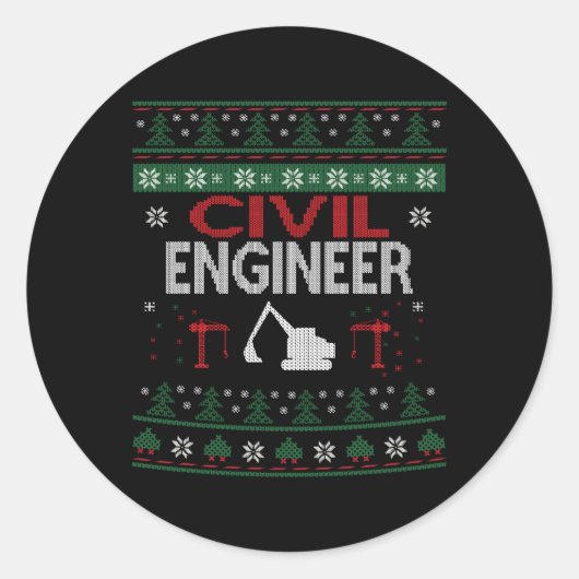 civiel-ingenieur lelijke techniek ronde sticker (Voorkant)