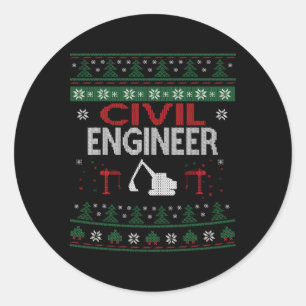 civiel-ingenieur lelijke techniek ronde sticker