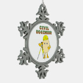 civiel-ingenieur tin sneeuwvlok ornament (Links)