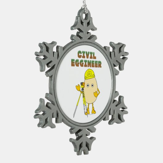 civiel-ingenieur tin sneeuwvlok ornament (Links)