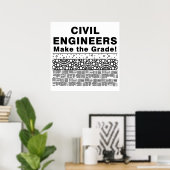 Civiel ingenieurs halen het poster (Thuiskantoor)