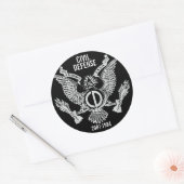 CIVIELE BESCHERMING RONDE STICKER (Envelop)