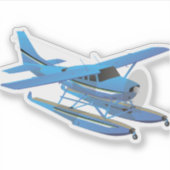 Civiele eenmotorige hoogvleugelvliegtuig sticker (Voorkant)