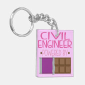 Civiele ingenieur Chocolate Gift voor Vrouw Sleutelhanger (Voorkant Links)