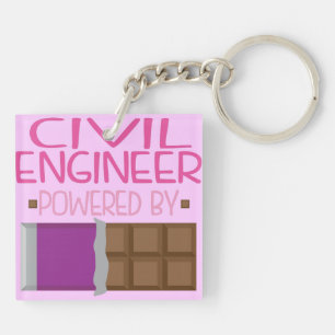 Civiele ingenieur Chocolate Gift voor Vrouw Sleutelhanger