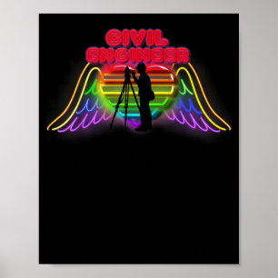 Civiele ingenieur Colorful Funny Cadeaus voor civi Poster