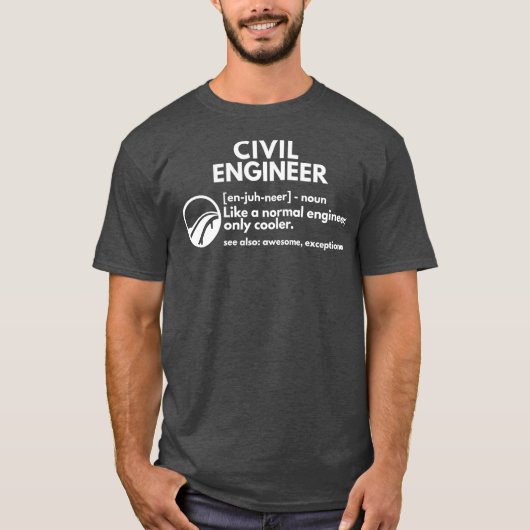 Civiele ingenieur Definitie Funny Engineering T T-shirt (Voorkant)