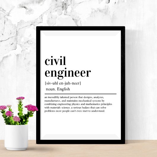 Civiele Ingenieur Definitie Leuke Techniek Verjaar Poster