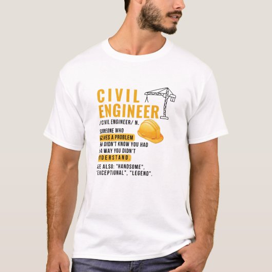 Civiele ingenieur Definitie T-shirt (Voorkant)