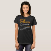 Civiele ingenieur Funny Definition Engineering T-shirt (Voorkant volledig)