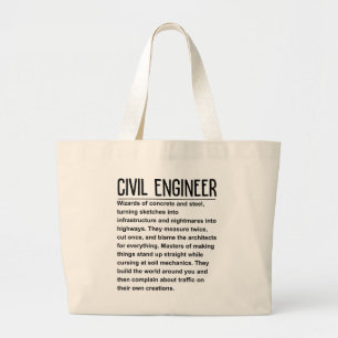 Civiele ingenieur grote tote bag