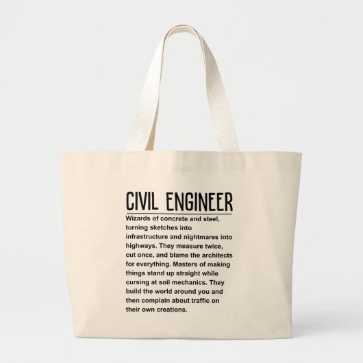 Civiele ingenieur grote tote bag (Voorkant)