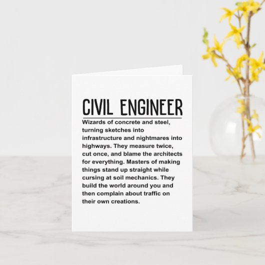 Civiele ingenieur kaart (Gele Bloem)